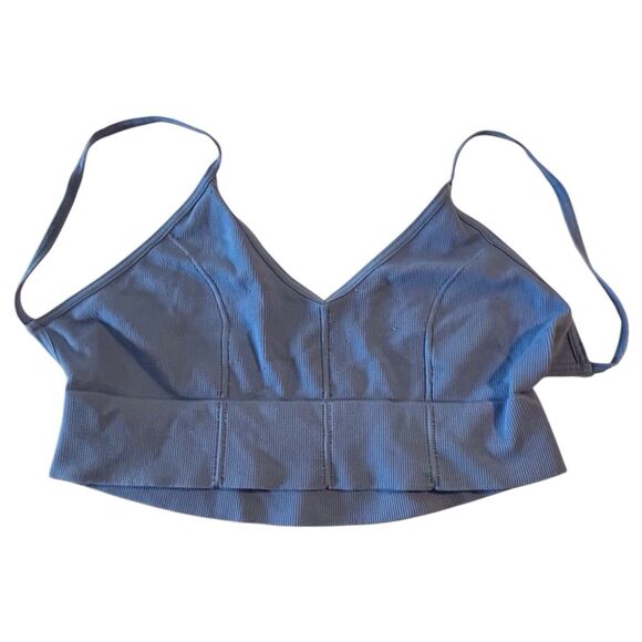 Intimately Free People Womens Baby Blue Ribbed Bralette Spaghetti Strap Size M/L - Picture 3 of 7